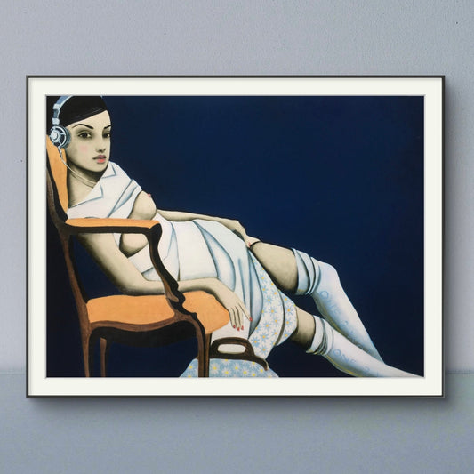 "One to watch" framed painting by Norwegian artist Edvarda.