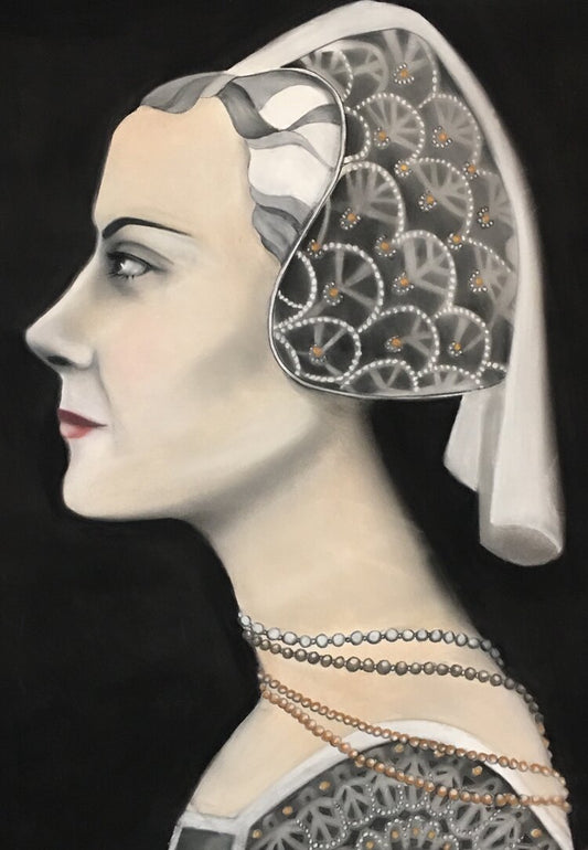 Profile portrait of Coco Chanel by Norwegian artist Edvarda