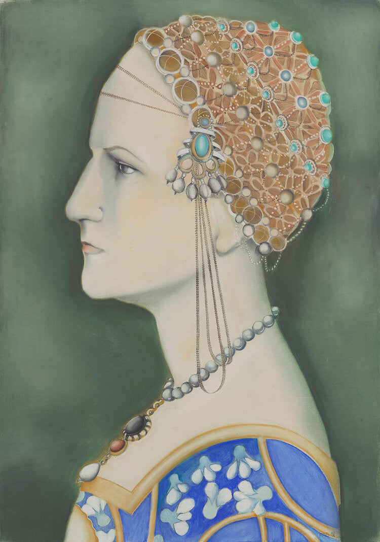 Profile portrait of Gertrude Stein by Norwegian artist Edvarda