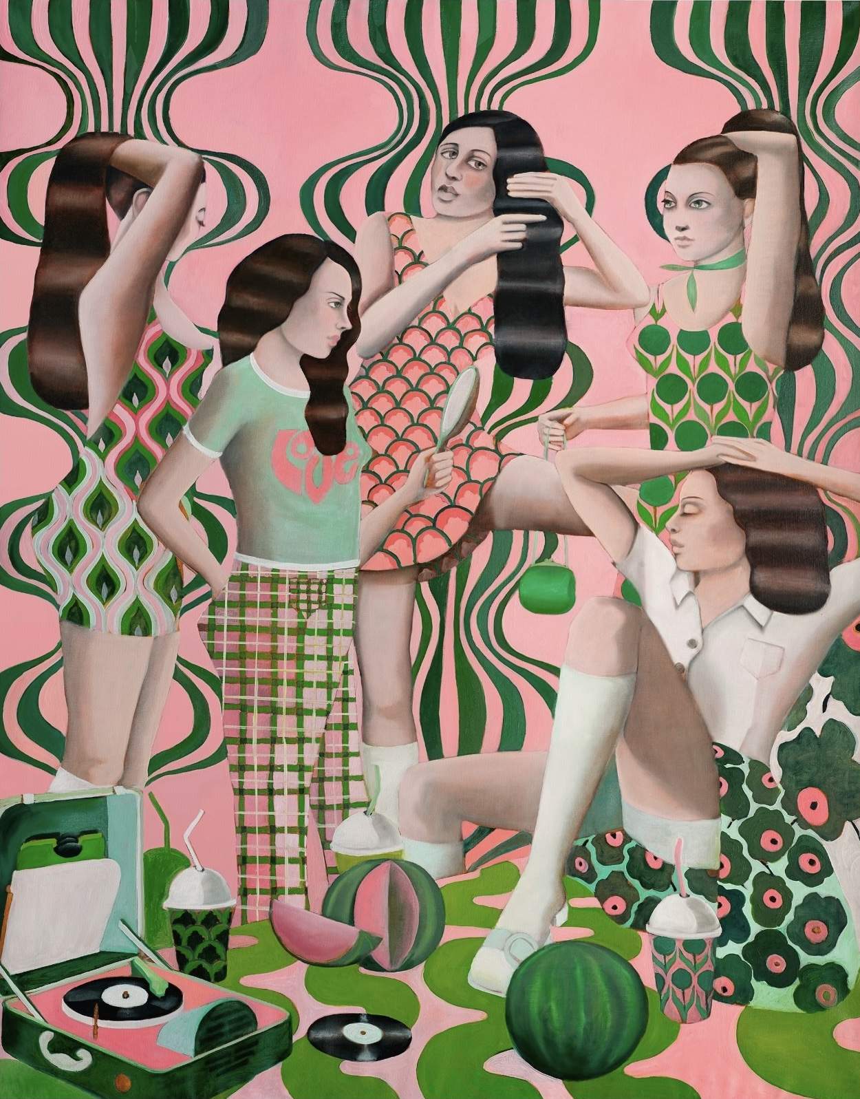 "Les demoiselles d´Artist" painting by Norwegian artist Edvarda