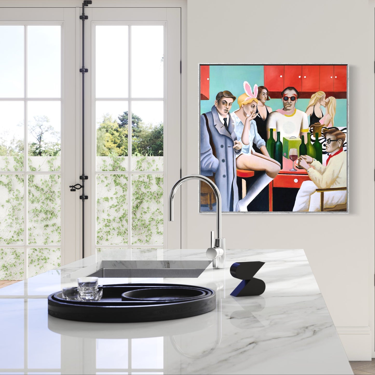 "Kitchen" painting by Norwegian artist Edvarda in an interior.