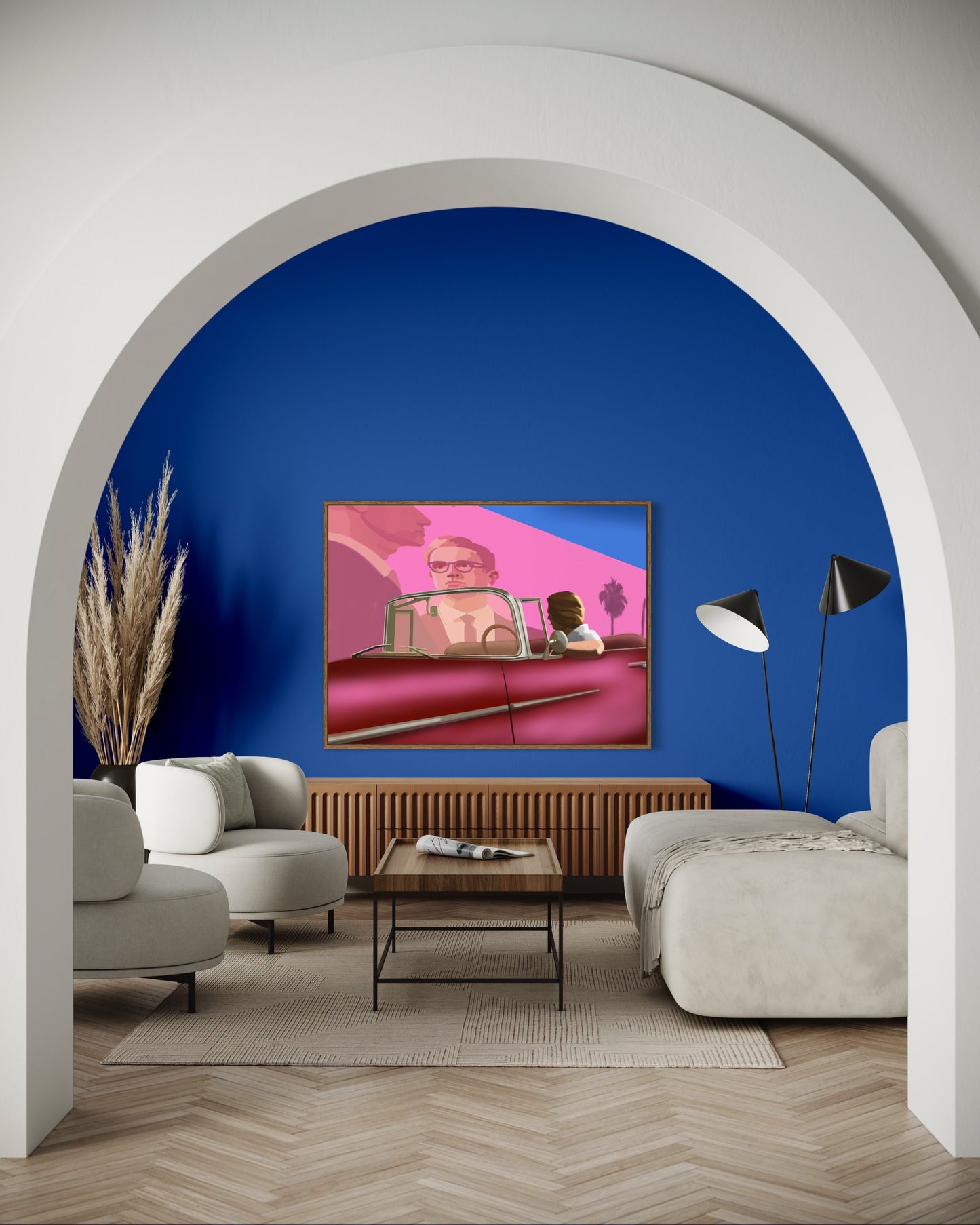 "Single Man" artwork by Norwegian artist Edvarda in an interior.
