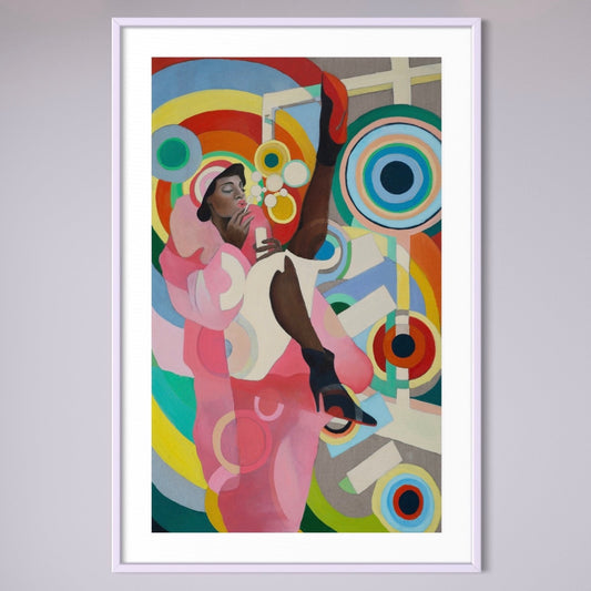 "Sister Delaunay" framed painting by Norwegian artist Edvarda