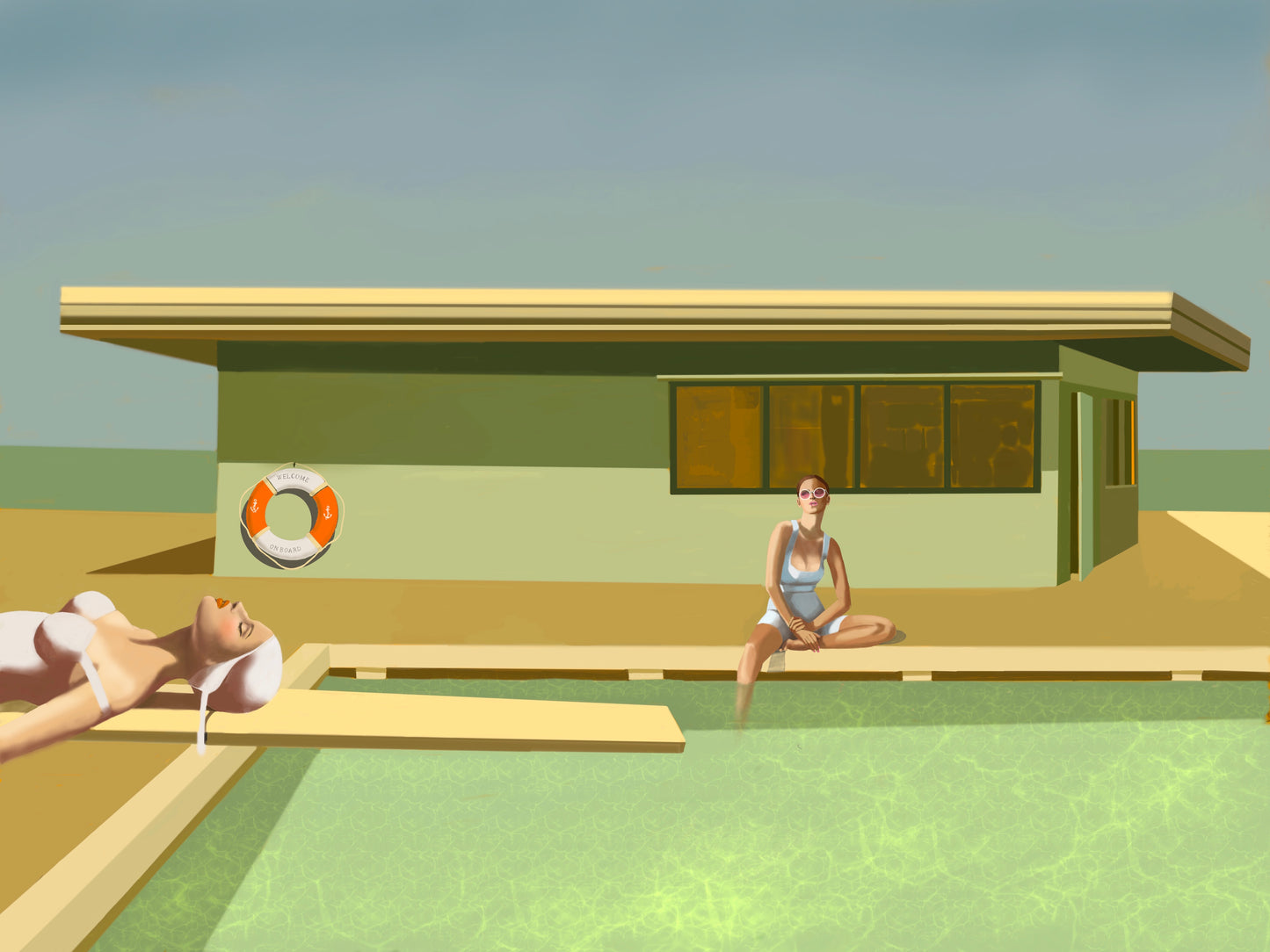 "Pool side mood" artwork by Norwegian artsit Edvarda