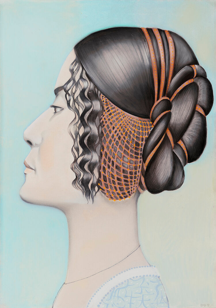 Profile portrait of Yoko Ono by Norwegian artist Edvarda