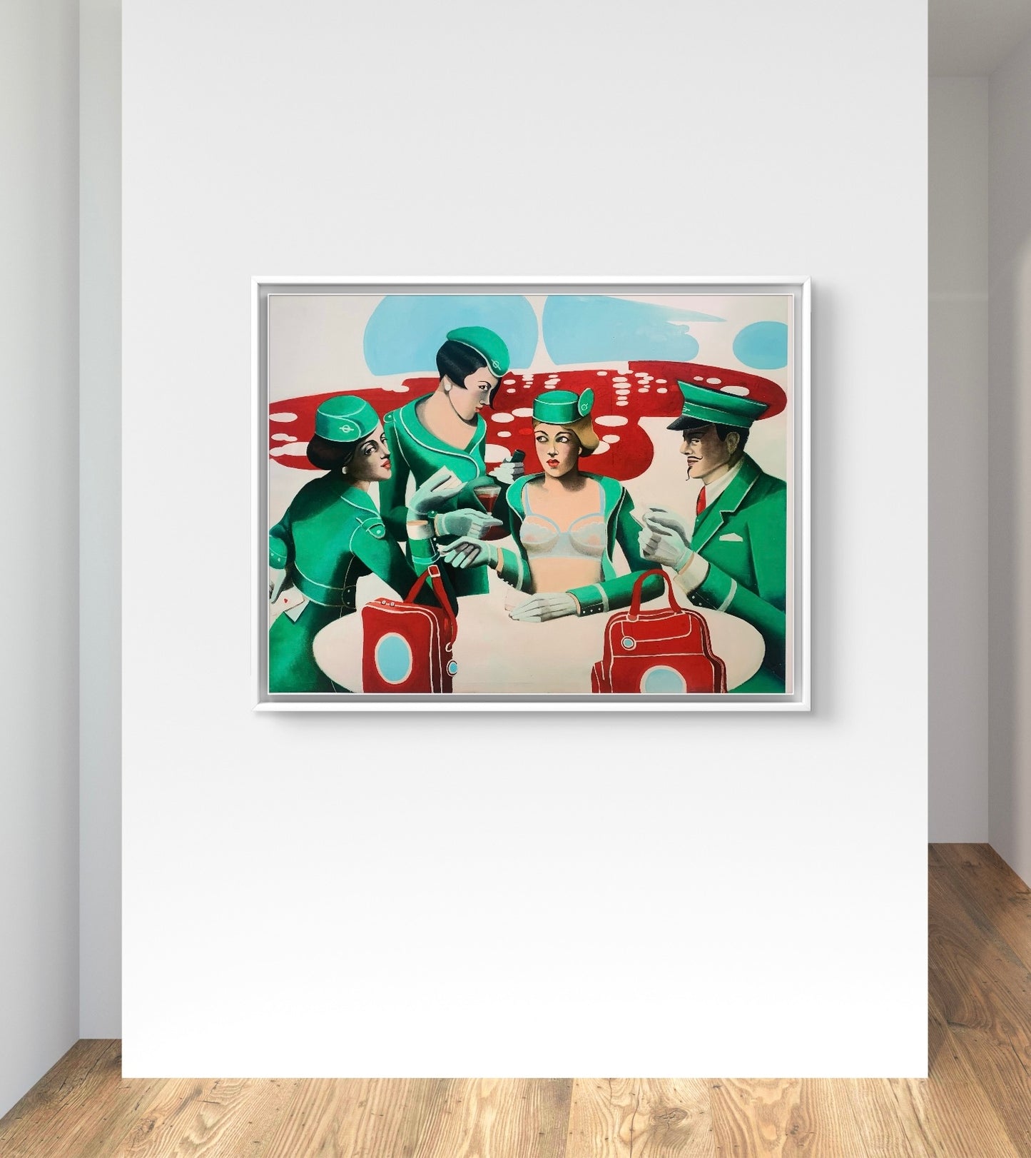 «Cardplayers» painting of Norwegian artist Edvarda mounted on a wall.