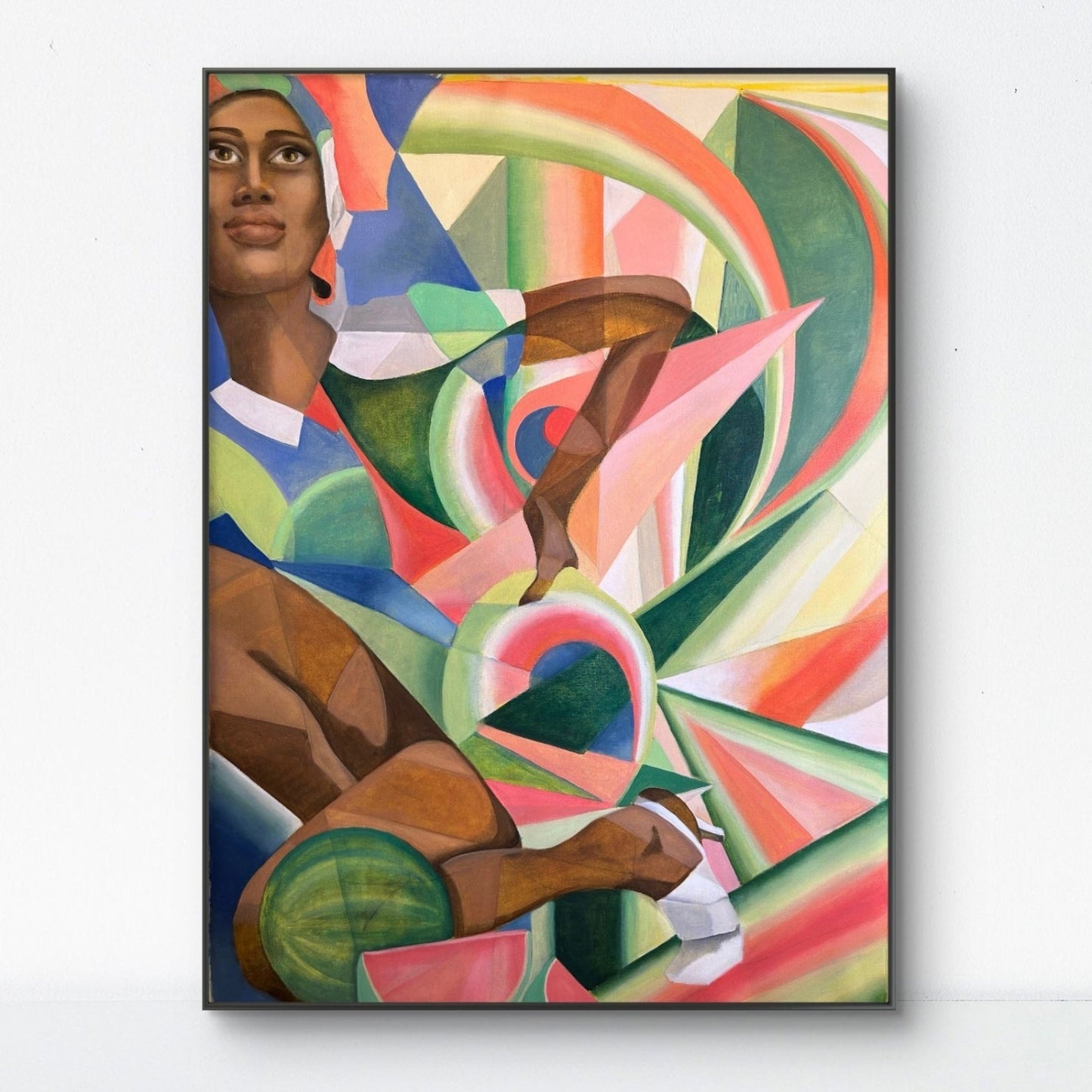 "Bella Balla", framed, painting by Norwegian artist Edvarda