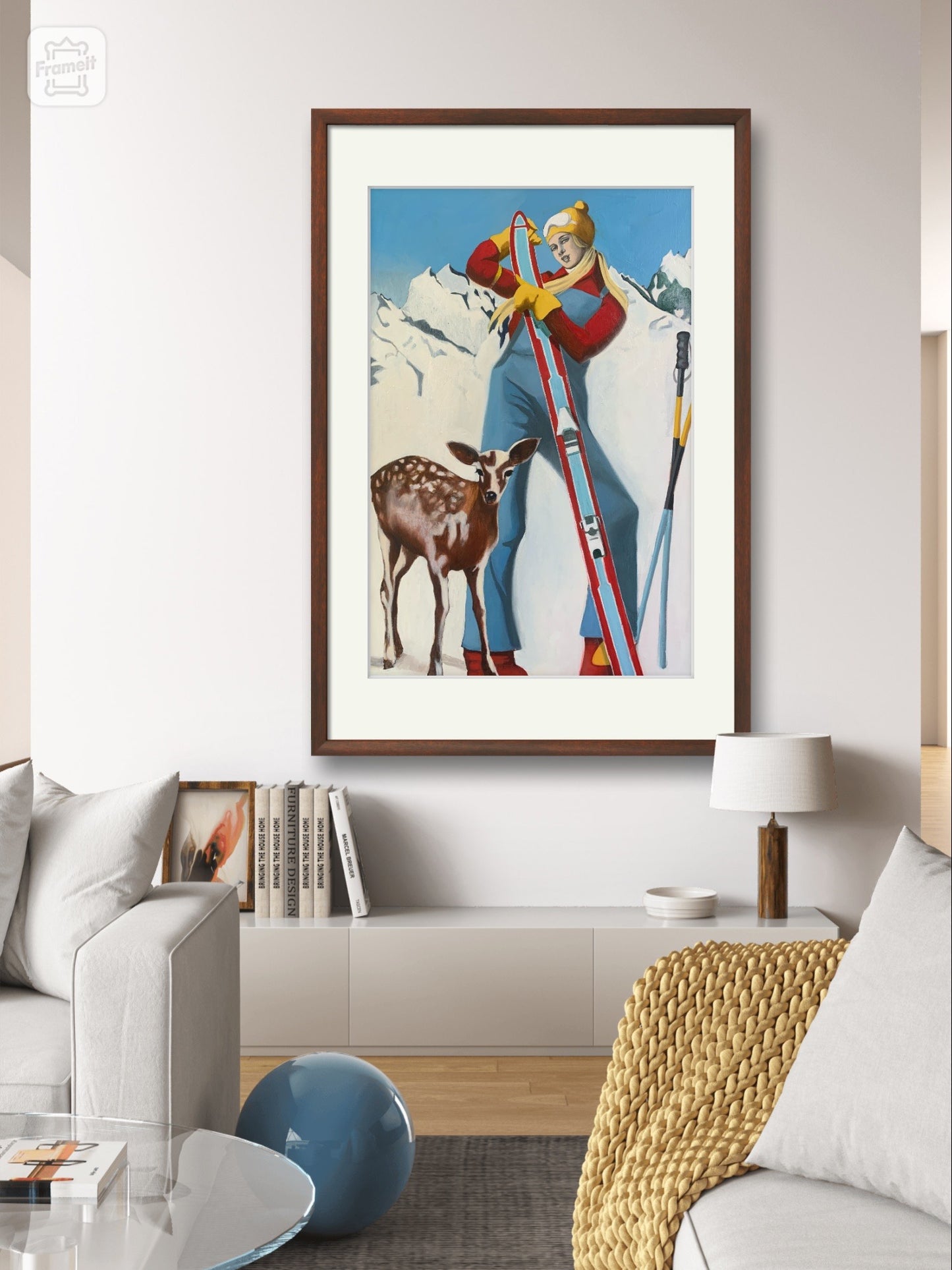 "Bambi´s" artwork by Norwegian artist Edvarda in an interior.