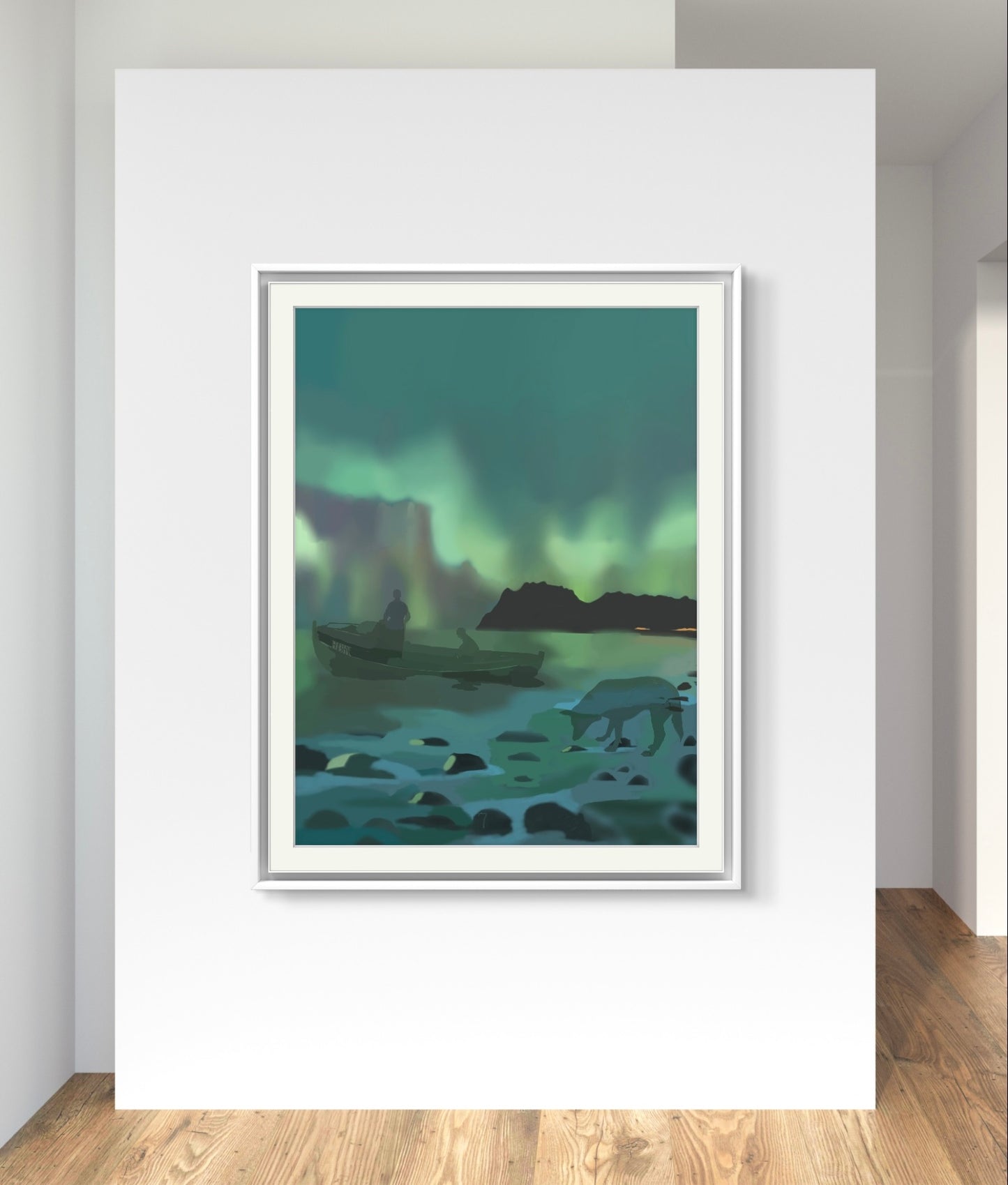 «Æsop» artwork of Norwegian artist Edvarda mounted on a wall.