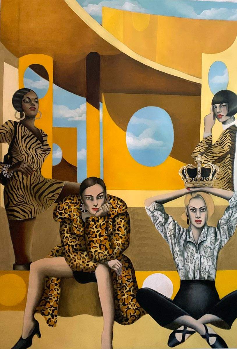 "Queens" painting by Norwegian artist Edvarda