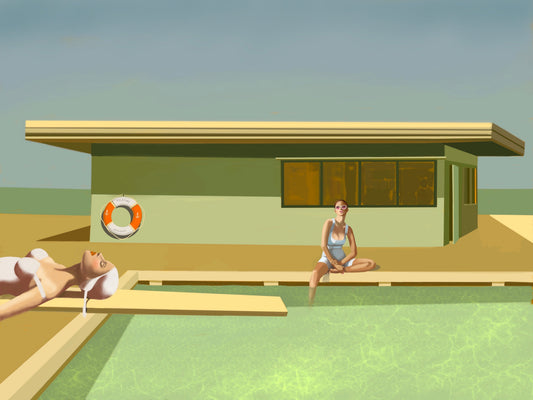 "Pool side mood" artwork by Norwegian artist Edvarda
