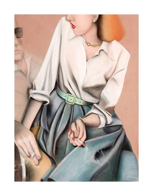"Blouse and belt, drawing  by Norwegian artist Edvarda 