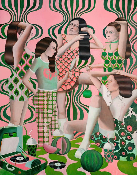 "Les demoiselles d´Artist" painting by Norwegian artist Edvarda 