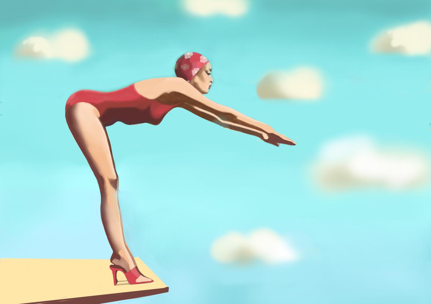 "Diving Donna" artwork by Norwegian artist Edvarda 