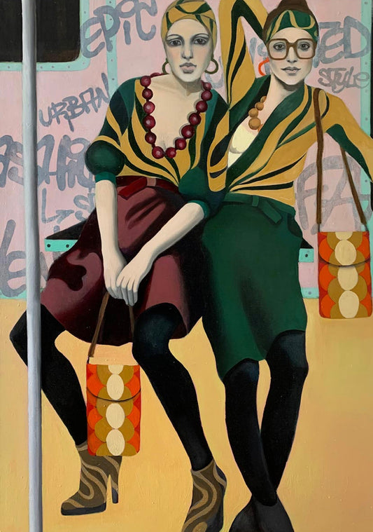 "Retro Chic", painting  by Norwegian artist Edvarda 