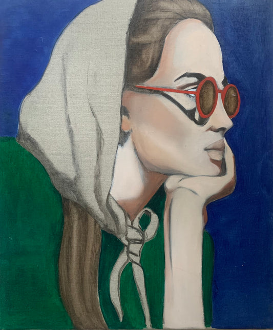 "I cannot stop thinking", painting  by Norwegian artist Edvarda 