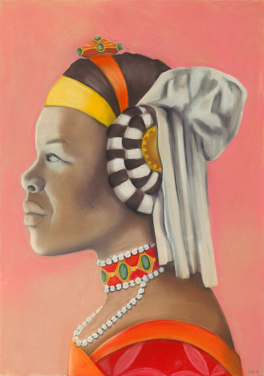 Profile portrait of Maya Angelou by Norwegian artist Edvarda
