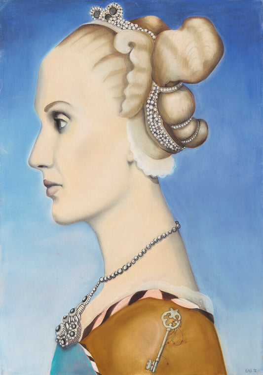 Profile portrait of Virginia Woolf by Norwegian artist Edvarda