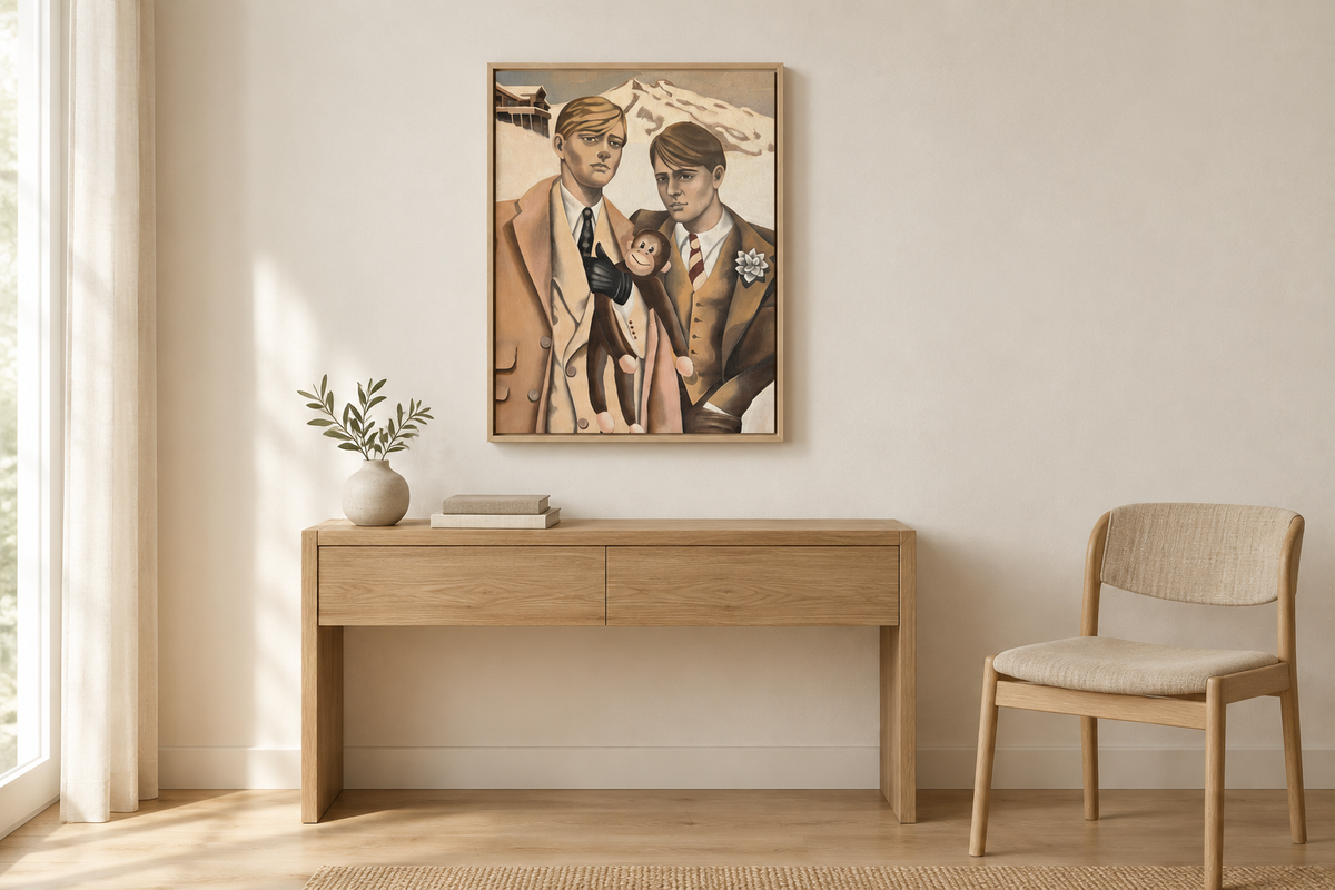 Magic Mountain i et rom med kasselist i eik, visualisert i størrelsen 60 × 85 cm