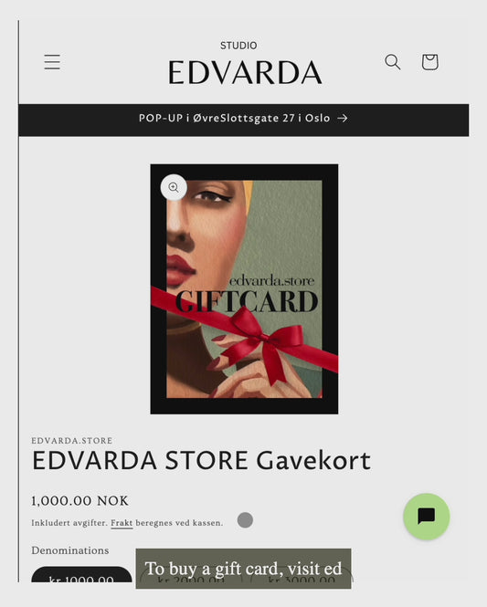 EDVARDA STORE Gavekort