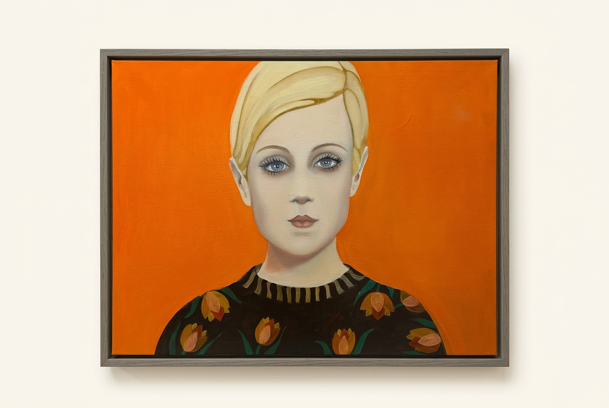 Tangerine Tulip i breddeformat med matt grå eik